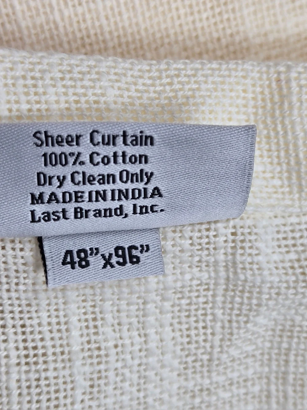 NWT QUINCE Set Of 4 48x96 Cotton Sheer Curtains Ivory 0955